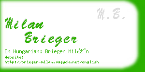 milan brieger business card